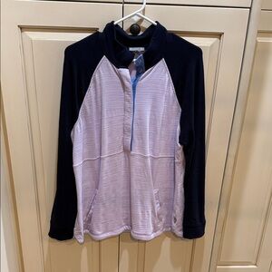 Talbots Blue and Light Purple Long Sleeve 1/4 zip Shirt